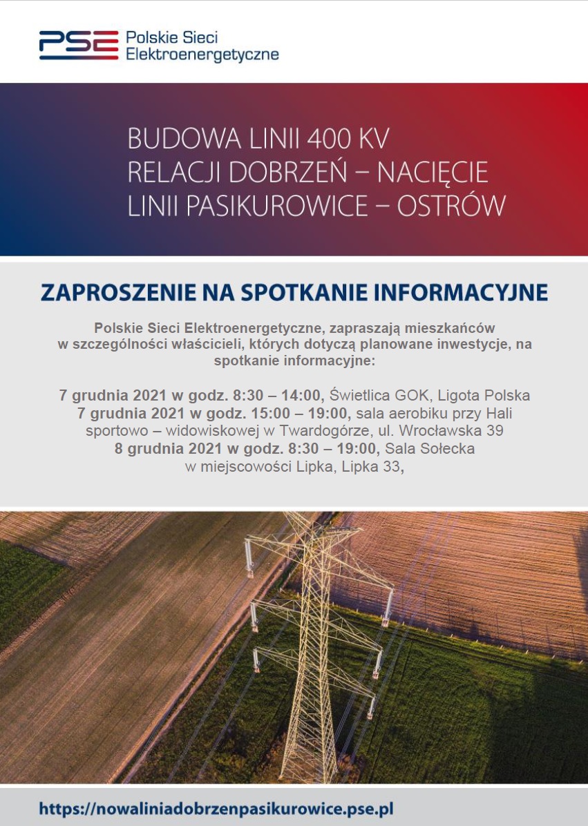 Spotkanie informacyjne w sprawie budowy linii energetycznej